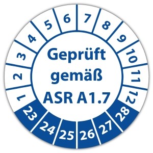 Prüfplakette Geprüft gemäß ASR A1.7 - Prüfplaketten auf Rolle