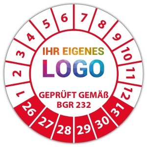 Prüfplakette Geprüft gemäß BGR 232 - Türen und Tore logo