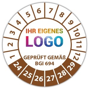 Prüfplakette Geprüft gemäß BGI 694 - Prüfplaketten auf Rolle logo