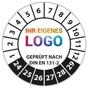 Prüfplakette "Geprüft nach DIN EN 131-2." logo