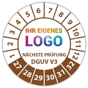 Prüfplakette Geprüft nach DGUV Vorschrift 3 nächster Prüftermin - Prüfplaketten High Tack logo