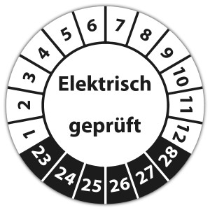 Prüfplakette Elektrisch geprüft - Prüfplaketten auf Bogen