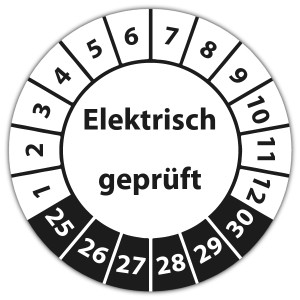 Prüfplakette Elektrisch geprüft - Prüfplaketten VDE / Elektro