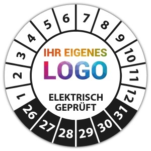 Prüfplakette Elektrisch geprüft - Prüfplaketten auf Bogen logo