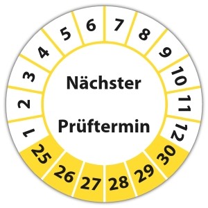 Prüfplakette Dokumentenfolie Nächster Prüftermin - Prüfplaketten Dokumentenfolie
