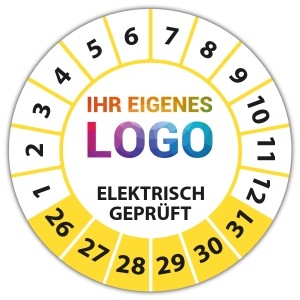 Prüfplakette Dokumentenfolie Elektrisch geprüft - Prüfplaketten Dokumentenfolie logo
