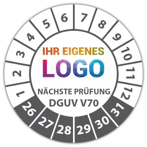 Prüfplakette Dokumentenfolie Nächste Prüfung nach DGUV Vorschrift 70 - Prüfplaketten Dokumentenfolie logo