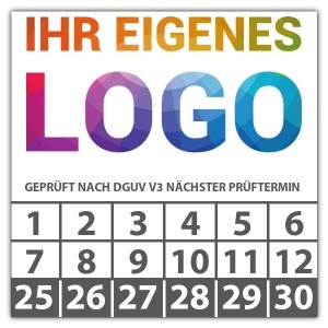 Prüfplakette Geprüft nach DGUV Vorschrift 3 nächster Prüftermin - DGUV Vorschrift 3 - Elektrische Betriebsmittel logo