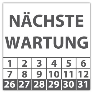 Prüfplakette Nächste Wartung - Prüfplaketten Quadrat