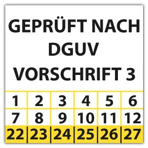 Prüfplakette "Geprüft nach DGUV Vorschrift 3"