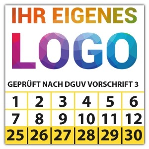 Prüfplakette Geprüft nach DGUV Vorschrift 3 -  logo