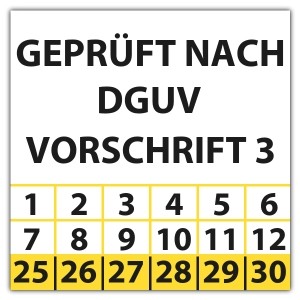 Prüfplakette Geprüft nach DGUV Vorschrift 3 - 