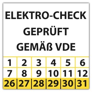 Prüfplakette  Elektro-Check VDE - Prüfplaketten e Check