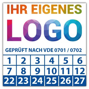 Prüfplakette Geprüft nach VDE 0701 / 0702 - Prüfplaketten Quadrat logo