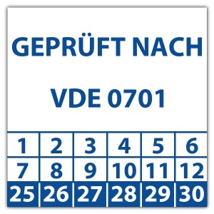 Prüfplakette Geprüft nach VDE 0701 - Prüfplaketten VDE / Elektro