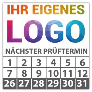 Prüfplakette Geprüft nächster Prüftermin - Prüfplaketten Quadrat logo
