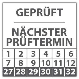 Prüfplakette Geprüft nächster Prüftermin - Notbeleuchtung Prüfplaketten