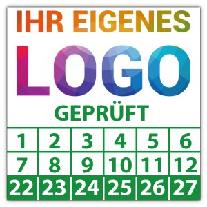 Prüfplakette Geprüft - Prüfplaketten Quadrat logo
