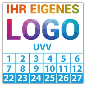 Prüfplakette UVV - Prüfplaketten Quadrat logo