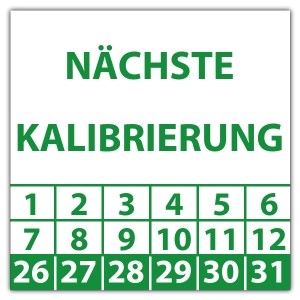 Prüfplakette Nächste Kalibrierung - Prüfplaketten Quadrat