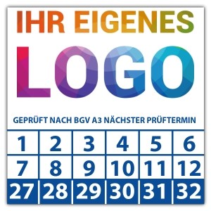 Prüfplakette Geprüft nach BGV A3 nächster Prüftermin - BGV A3 logo