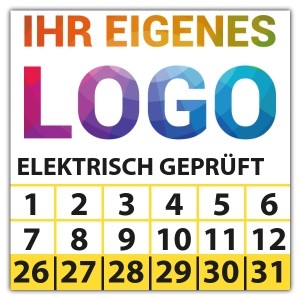 Prüfplakette  Elektrisch geprüft - Prüfplaketten e Check logo