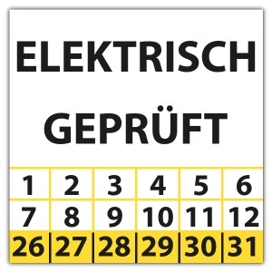 Prüfplakette  Elektrisch geprüft - Prüfplaketten e Check