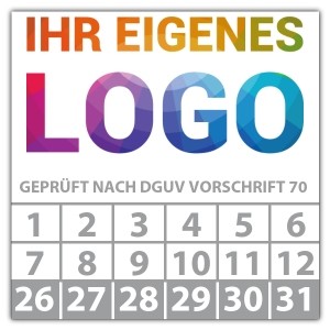 Prüfplakette Geprüft nach DGUV Vorschrift 70 - Prüfplaketten DGUV logo