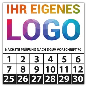 Prüfplakette Nächste Prüfung nach DGUV vorschrift 70 - DGUV Vorschrift 70 - Prüfkennzeichnung logo