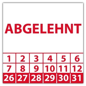 Prüfplakette "Abgelehnt"
