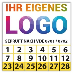 Prüfplakette Dokumentenfolie Geprüft nach VDE 0701 / 0702 - Prüfplaketten VDE / Elektro logo