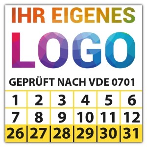 Prüfplakette Dokumentenfolie Geprüft nach VDE 0701 - Prüfplaketten Dokumentenfolie logo