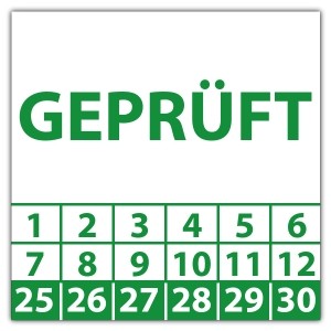 Prüfplakette Dokumentenfolie Geprüft - Prüfplaketten Nächster Prüftermin - Geprüft