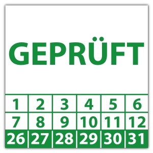 Prüfplakette Dokumentenfolie Geprüft - Prüfplaketten Dokumentenfolie