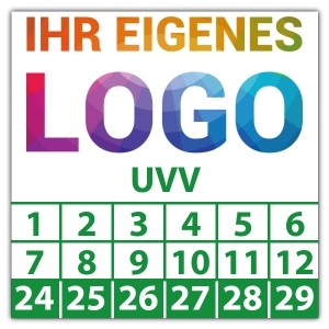 Prüfplakette Dokumentenfolie UVV - Prüfplaketten UVV logo