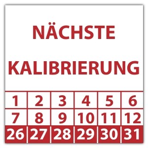 Prüfplakette Dokumentenfolie Nächste Kalibrierung - Prüfplaketten Dokumentenfolie