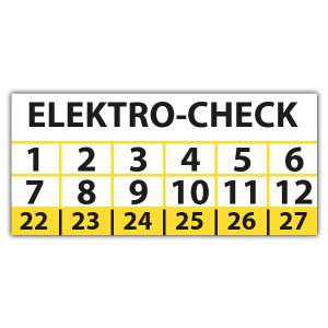 Prüfplakette Dokumentenfolie Elektro-Check - Prüfplaketten VDE / Elektro