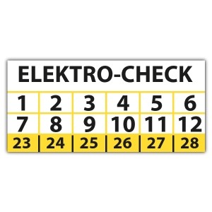 Prüfplakette Dokumentenfolie Elektro-Check - Prüfplaketten VDE / Elektro