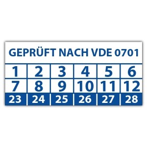 Prüfplakette Dokumentenfolie Geprüft nach VDE 0701 - Prüfplaketten VDE / Elektro