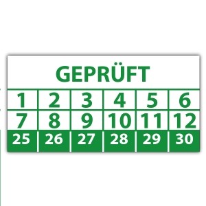 Prüfplakette Dokumentenfolie geprüft - Prüfplaketten Nächster Prüftermin - Geprüft
