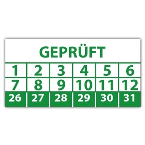 Prüfplakette Dokumentenfolie geprüft - Prüfplaketten Dokumentenfolie