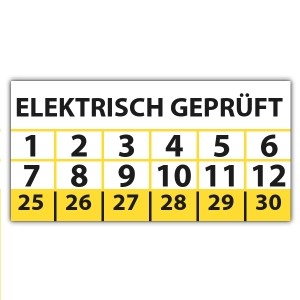 Prüfplakette Dokumentenfolie Elektrisch geprüft - Prüfplaketten VDE / Elektro