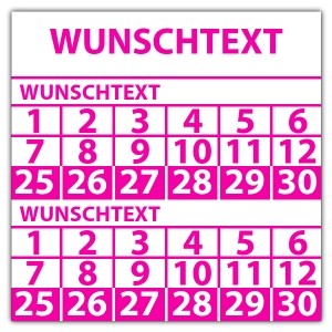 Prüfplakette doppeltes datum mit Wunschtext - Prüfplaketten mit Wunschtext
