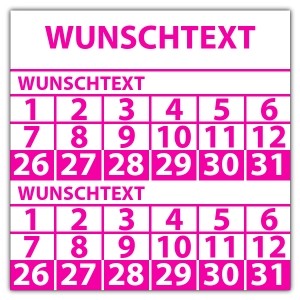 Prüfplakette doppeltes datum mit Wunschtext - Prüfplaketten doppeltes Datum