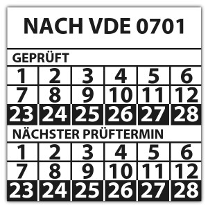 Prüfplakette doppeltes datum Nach VDE 0701 - Prüfplaketten doppeltes Datum