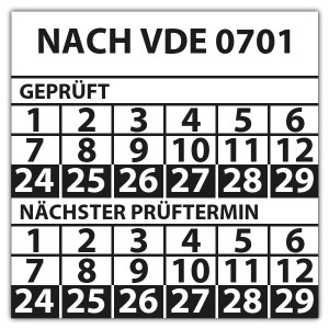 Prüfplakette doppeltes datum Nach VDE 0701 - Prüfplaketten VDE / Elektro