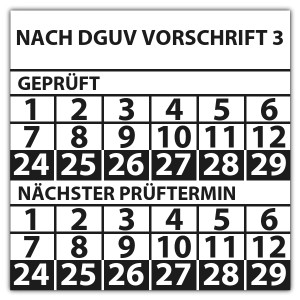 Prüfplakette doppeltes datum Nach DGUV Vorschrift 3 - Prüfplaketten doppeltes Datum