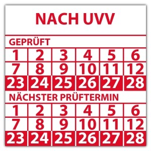 Prüfplakette doppeltes datum "Nach UVV"