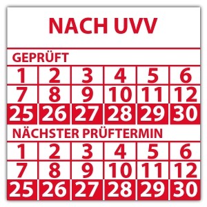 Prüfplakette doppeltes datum Nach UVV - Prüfplaketten UVV