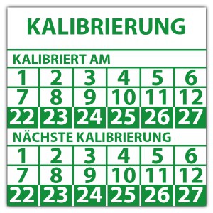 Prüfplakette doppeltes datum Kalibrierung - Prüfplaketten doppeltes Datum